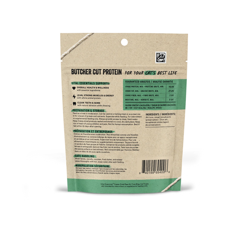 Vital Essentials Freeze Dried Ahi Tuna Cat Treats 1.1oz-Four Muddy Paws