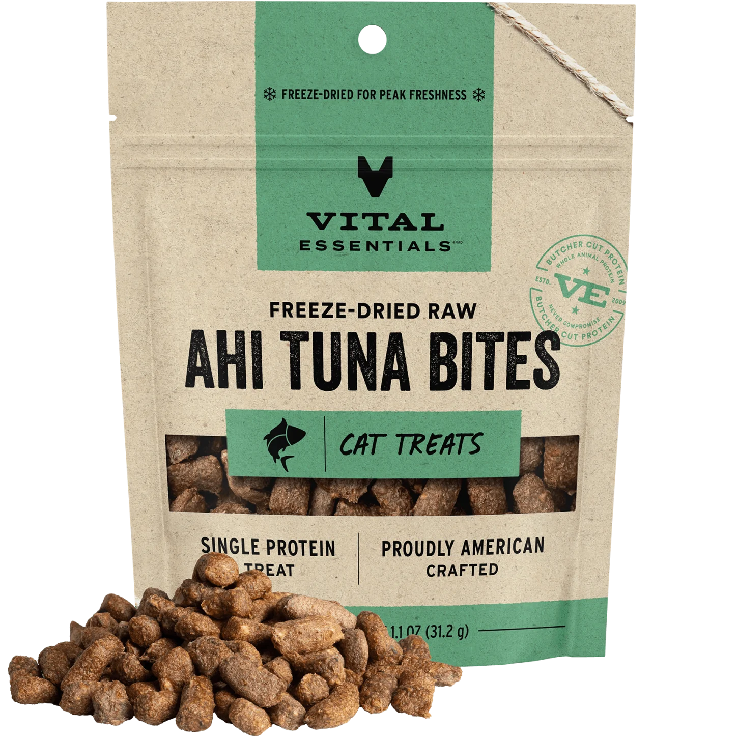 Vital Essentials Freeze Dried Ahi Tuna Cat Treats 1.1oz-Four Muddy Paws