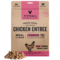 Vital Essentials Freeze Dried Chicken Mini Nibs Cat Food 12oz-Four Muddy Paws