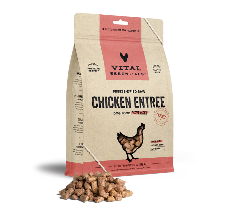 Vital Essentials Freeze Dried Mini Nibs Chicken 14oz-Four Muddy Paws