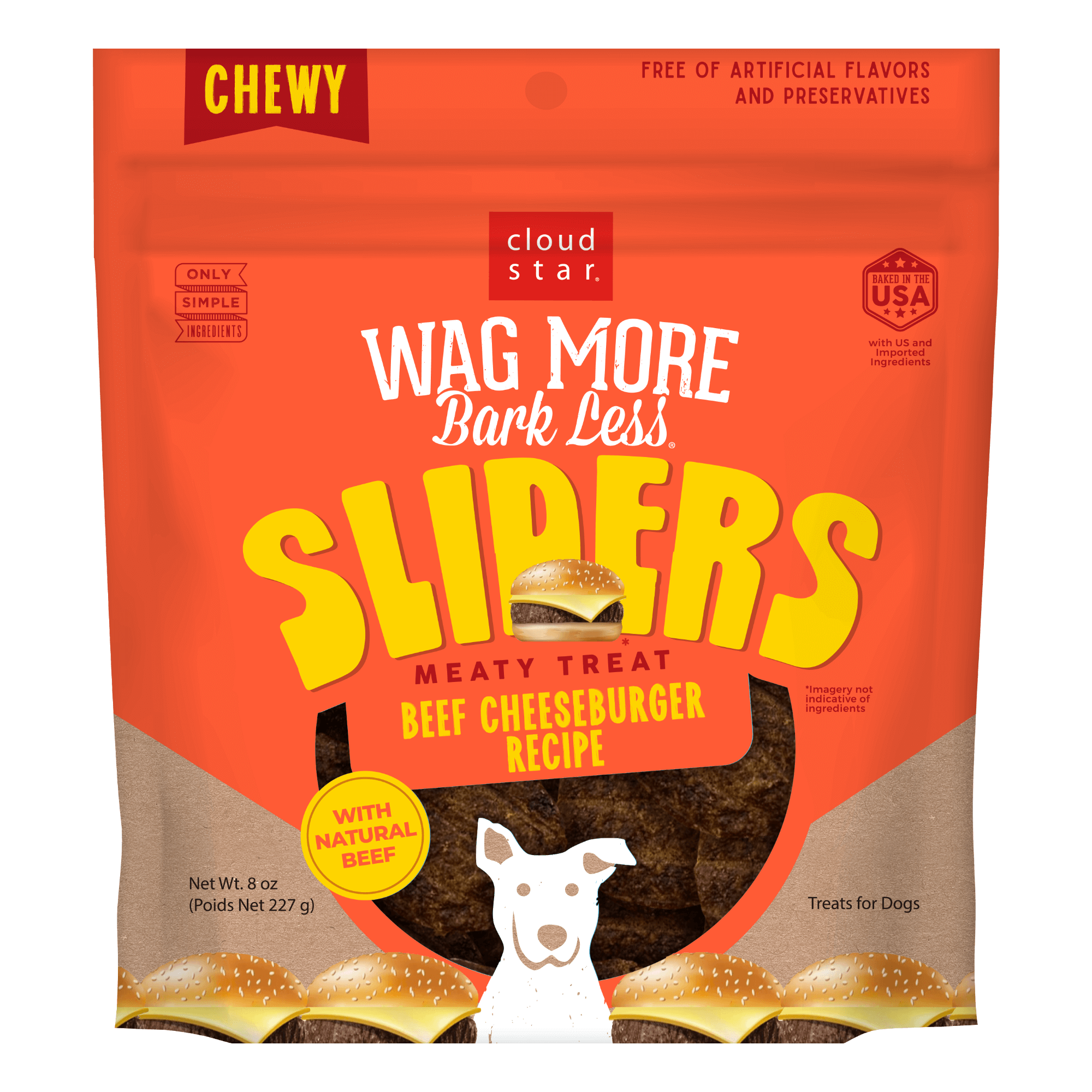 Wagmore Grain Free Dog Sliders Beef Cheeseburger 8oz-Four Muddy Paws