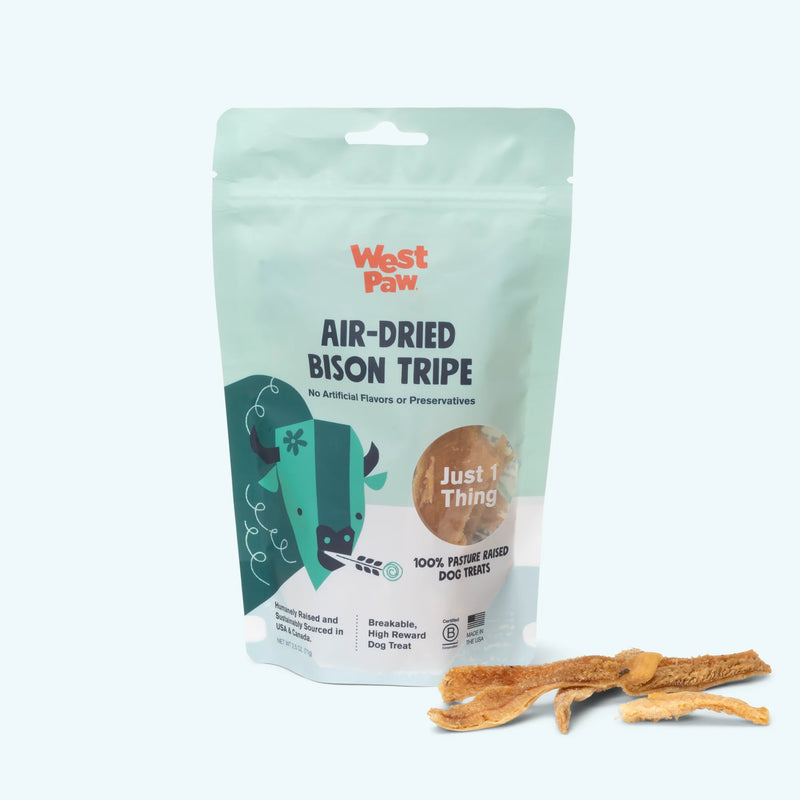 West Paw Air Dried Bison Tripe Dog Treats 2.5OZ-Four Muddy Paws