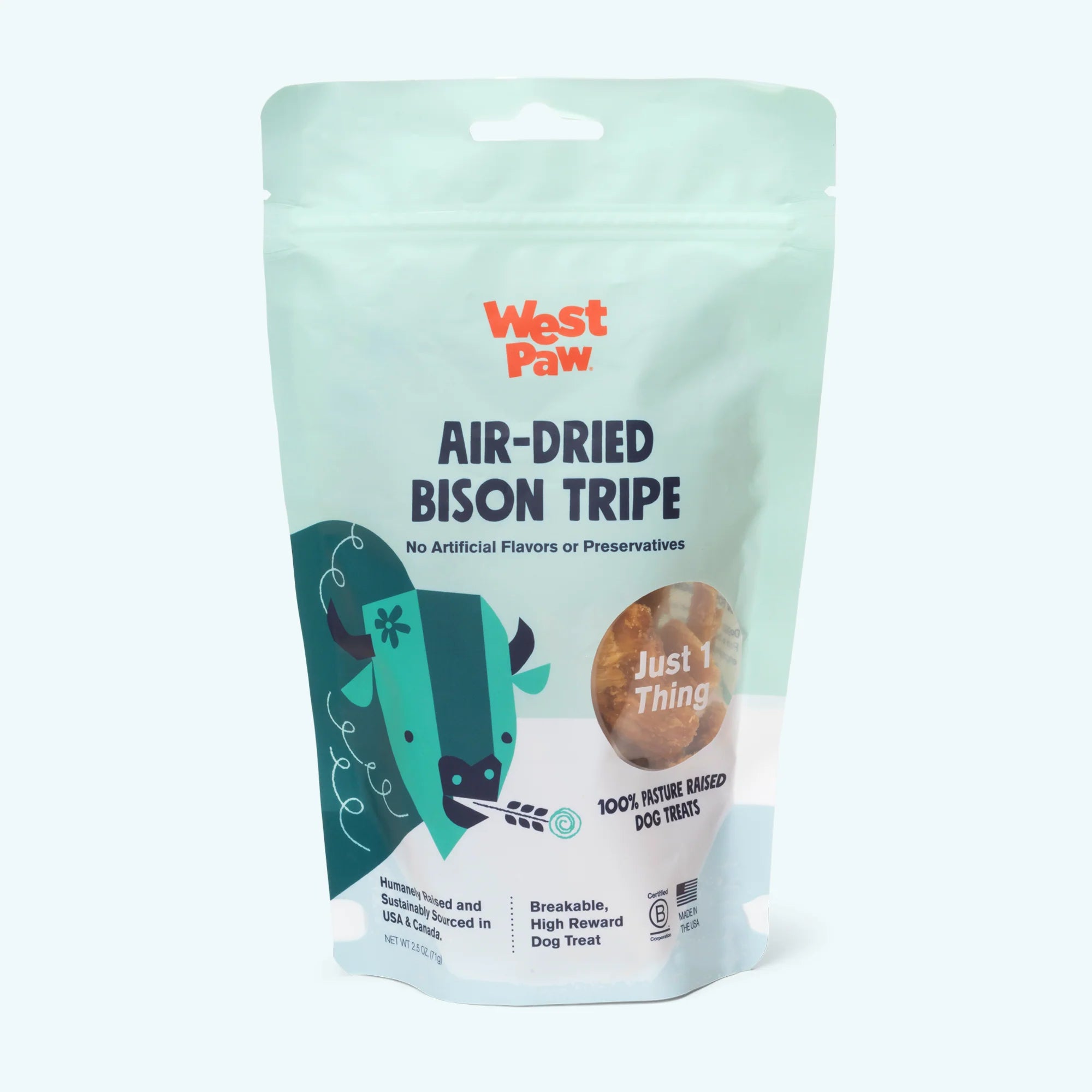 West Paw Air Dried Bison Tripe Dog Treats 2.5OZ-Four Muddy Paws