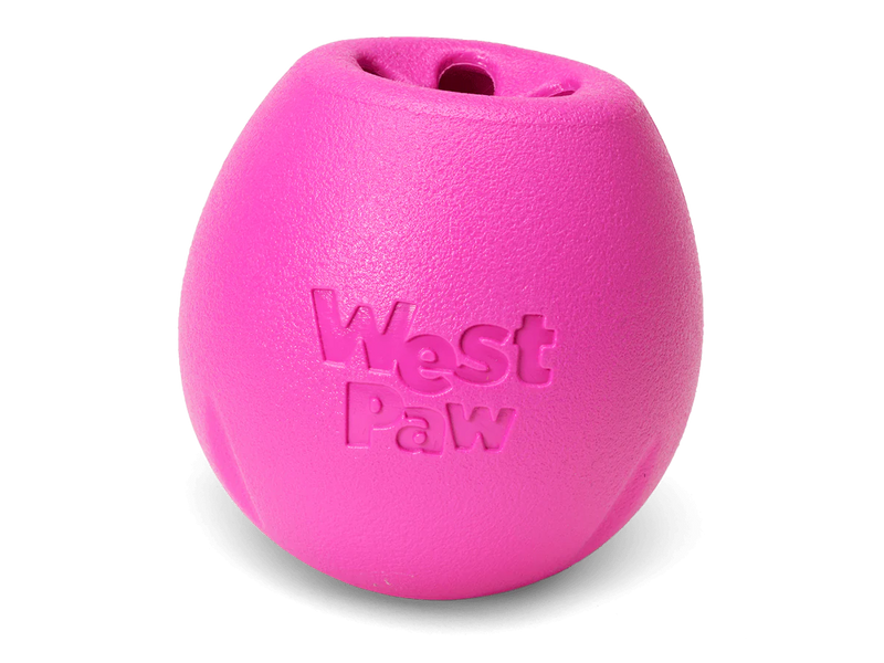 West Paw Rumbl Dog Toy Hot Pink Large-Four Muddy Paws