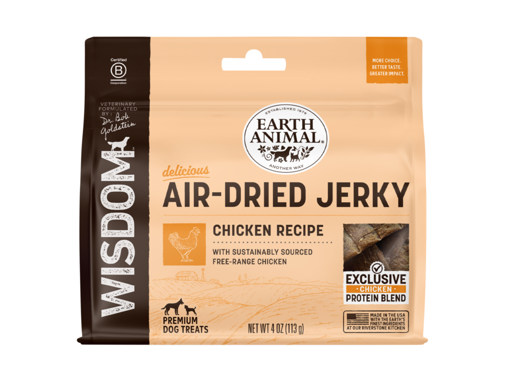 Widsom Air Dried Chicken Jerky Dog Treat 4oz-Four Muddy Paws