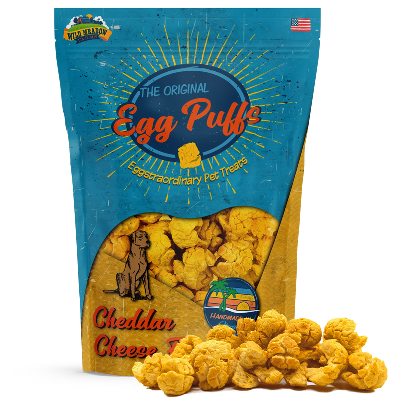 Wild Meadow Egg Puffs Cheddar Cheese Dog Treat 2oz-Four Muddy Paws