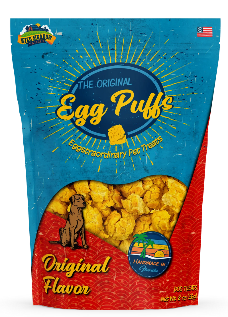 Wild Meadow Egg Puffs Original Dog Treat 2oz-Four Muddy Paws