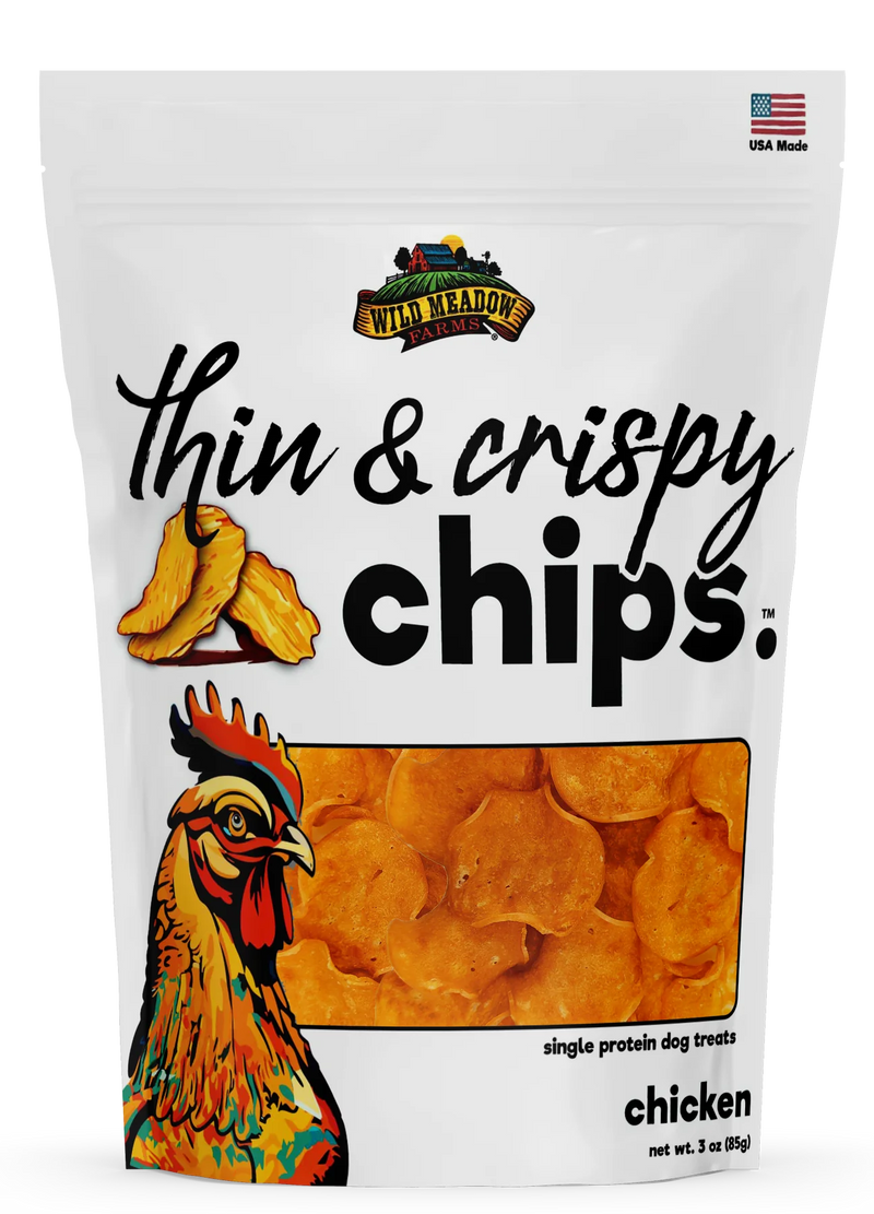 Wild Meadow Thin & Crispy Chicken Chips Dog Treats 3oz-Four Muddy Paws