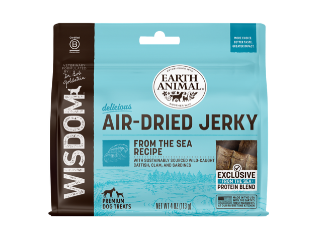 Wisdom Air Dried From the Sea Jerky Dog Treat 4oz-Four Muddy Paws