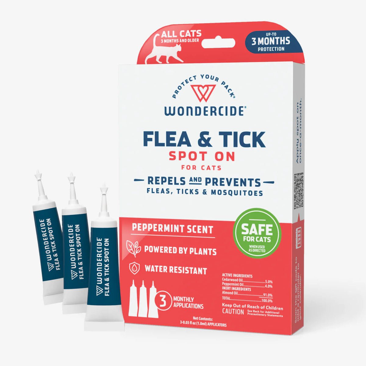 Wondercide Flea & Tick Spot On for Cats Peppermint-Four Muddy Paws