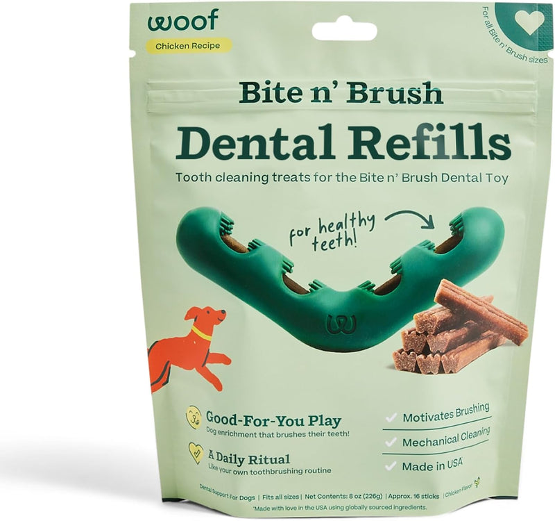 Woof Bite N' Brush Dog Chew Refill 18pk-Four Muddy Paws