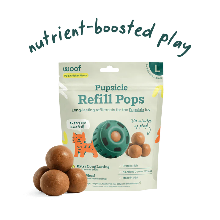 Woof Pupsicle Refill Pops Chicken & PB Dog Treats XL-Four Muddy Paws