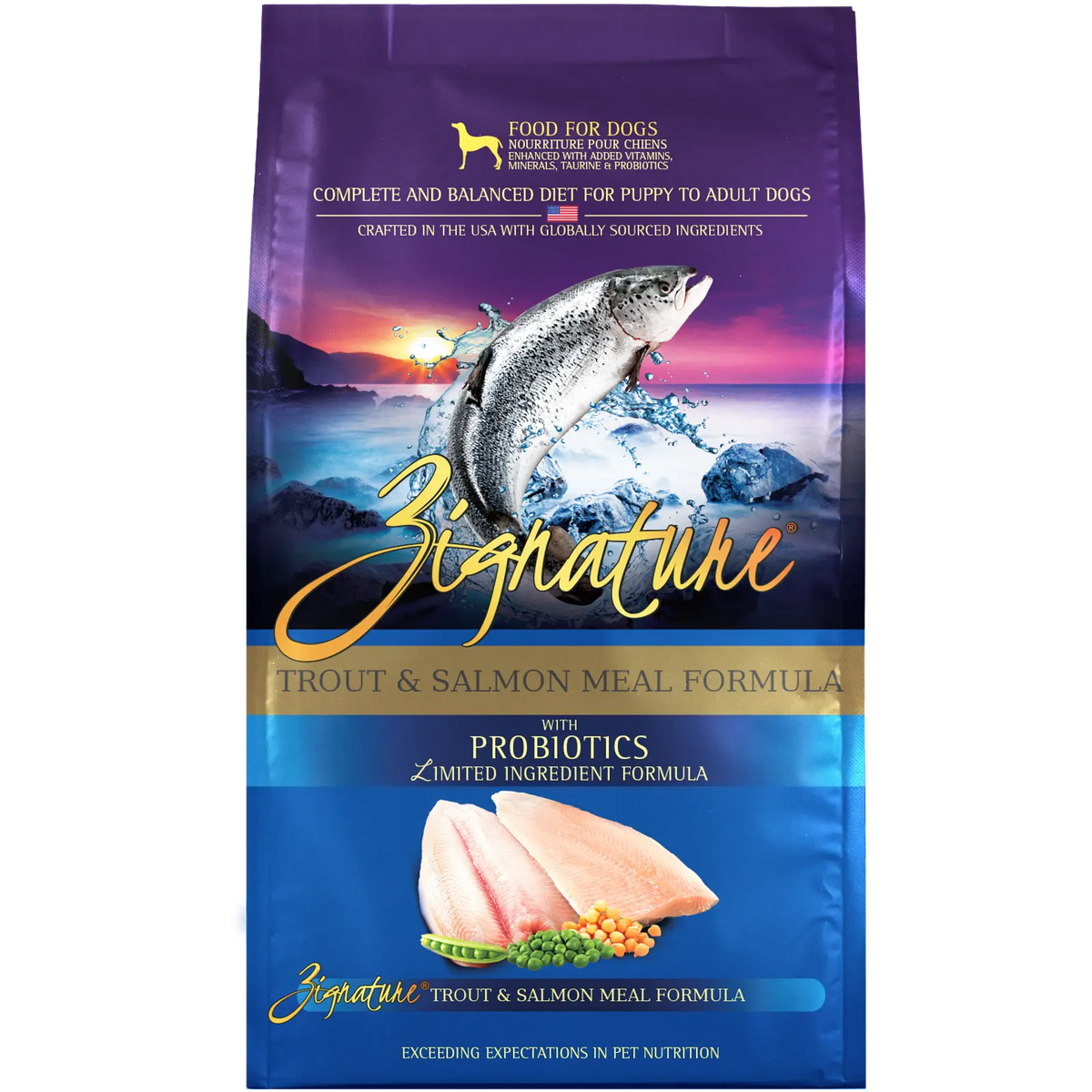 Zignature Grain Free Trout & Salmon Dog Food 4lbs-Four Muddy Paws