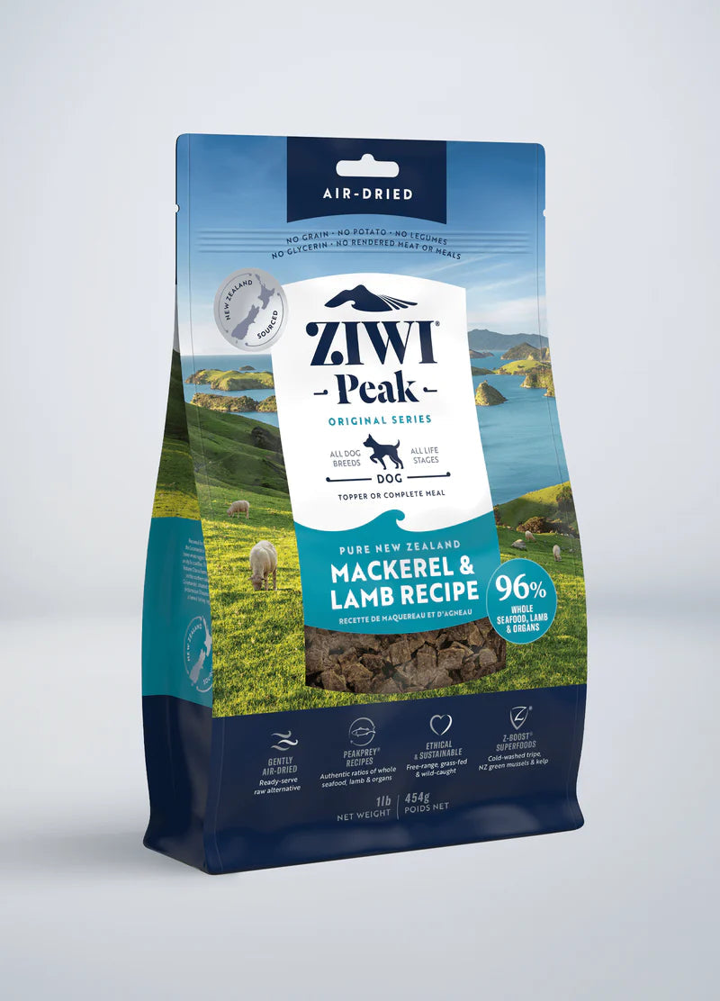Ziwi Peak Dog Air Dried Mackerel/Lamb 1lbs-Four Muddy Paws