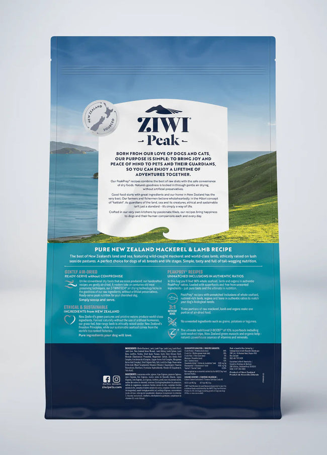 Ziwi Peak Dog Air Dried Mackerel/Lamb 5.5lbs-Four Muddy Paws