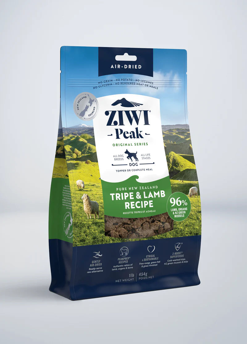 Ziwi Peak Dog Air Dried Tripe/Lamb 1lbs-Four Muddy Paws