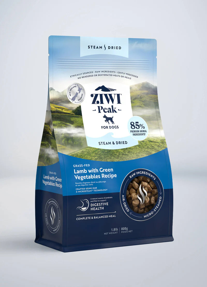 Ziwi Peak Dog Steam Dried Lamb with Green Vegetables 1.8lbs-Four Muddy Paws