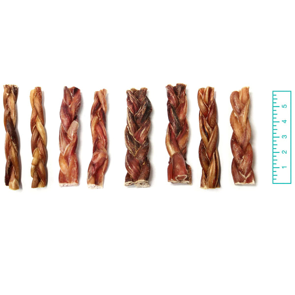 6" Thick Braided Bully Stick Odor Free-Four Muddy Paws