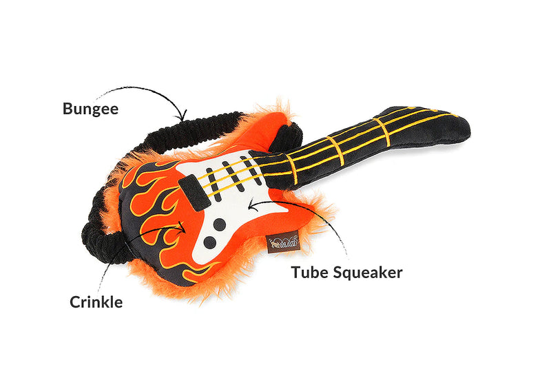 90s Classics Flaming Guitar Dog Toy-Four Muddy Paws