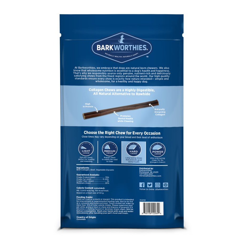 Barkworthies Dog Collagen Grain Free Beef Stick 6 inch 3 pack-Four Muddy Paws
