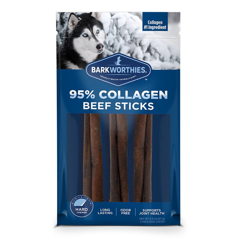 Barkworthies Dog Collagen Grain Free Beef Stick 6 inch 3 pack-Four Muddy Paws