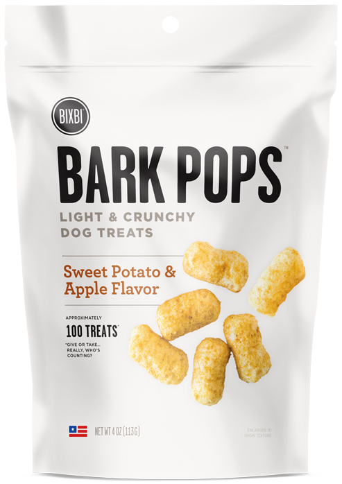 Bixbi Bark Pops Sweet Potato & Apple Dog Treats 4oz-Four Muddy Paws