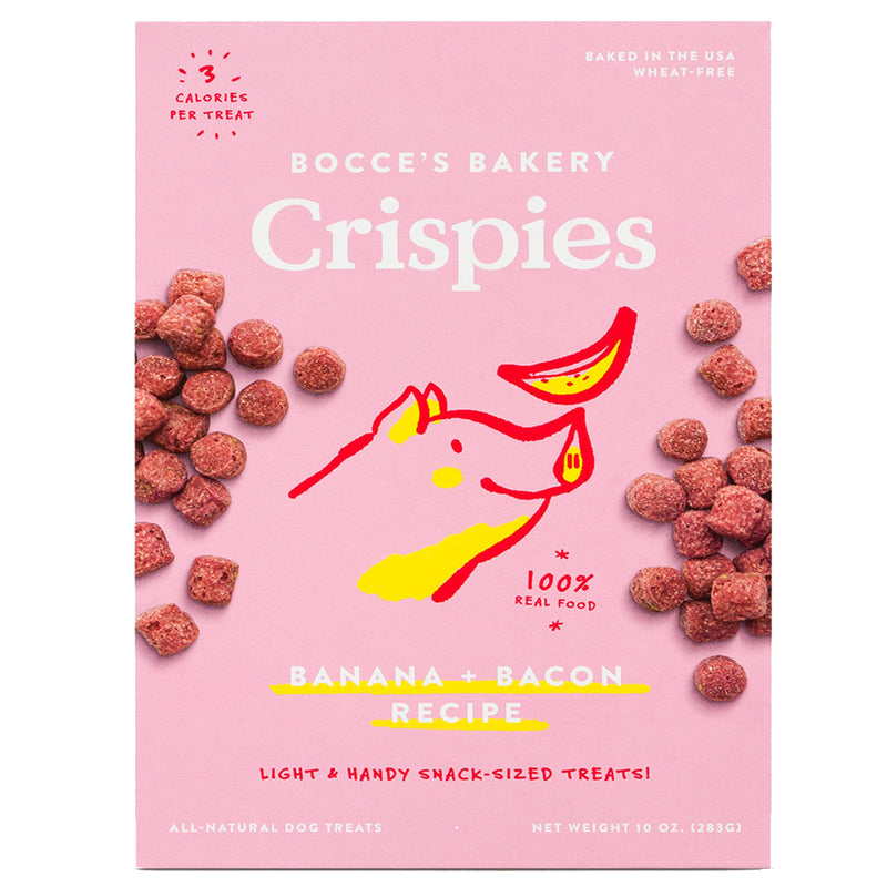 Bocce's Dog Crispies Bacon and Banana 10oz-Four Muddy Paws