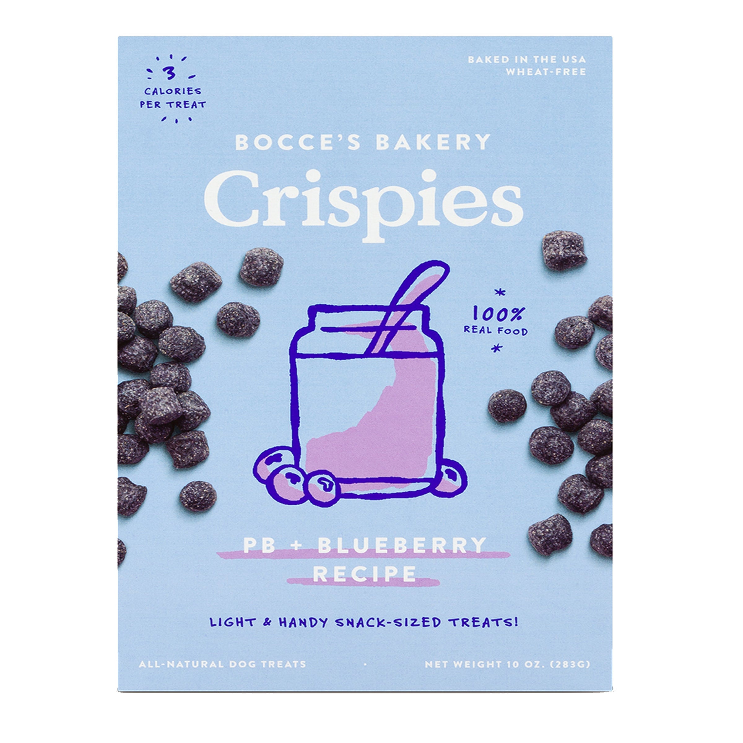 Bocce's Dog Crispies Peanut Butter and Blueberry 10oz-Four Muddy Paws