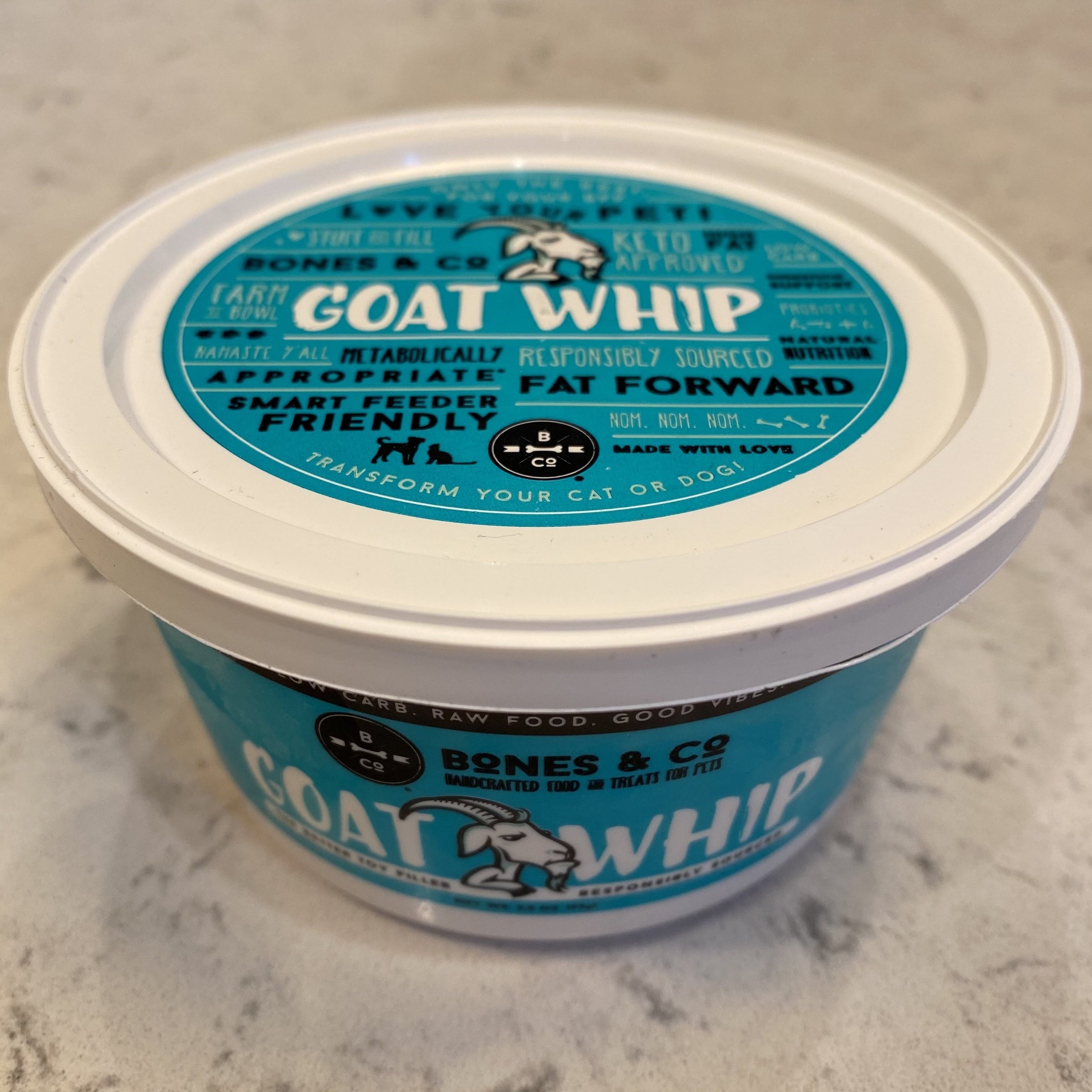 Bones and Co Dog Cat Frozen Goat Whip 8oz-Four Muddy Paws