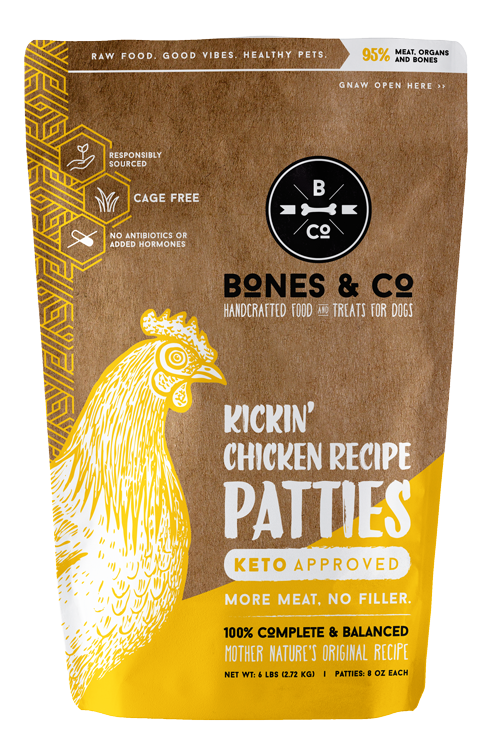 Bones and Co Dog Frozen Grain Free Patties Chicken 6lb-Four Muddy Paws