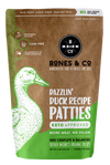 Bones and Co Dog Frozen Grain Free Patties Duck 6lb-Four Muddy Paws