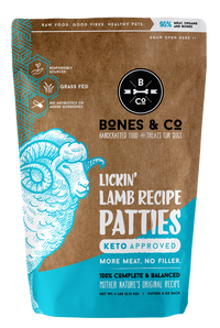 Bones and Co Dog Frozen Grain Free Patties Lamb 6lb-Four Muddy Paws