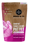 Bones and Co Dog Frozen Grain Free Patties Turkey 6lb-Four Muddy Paws