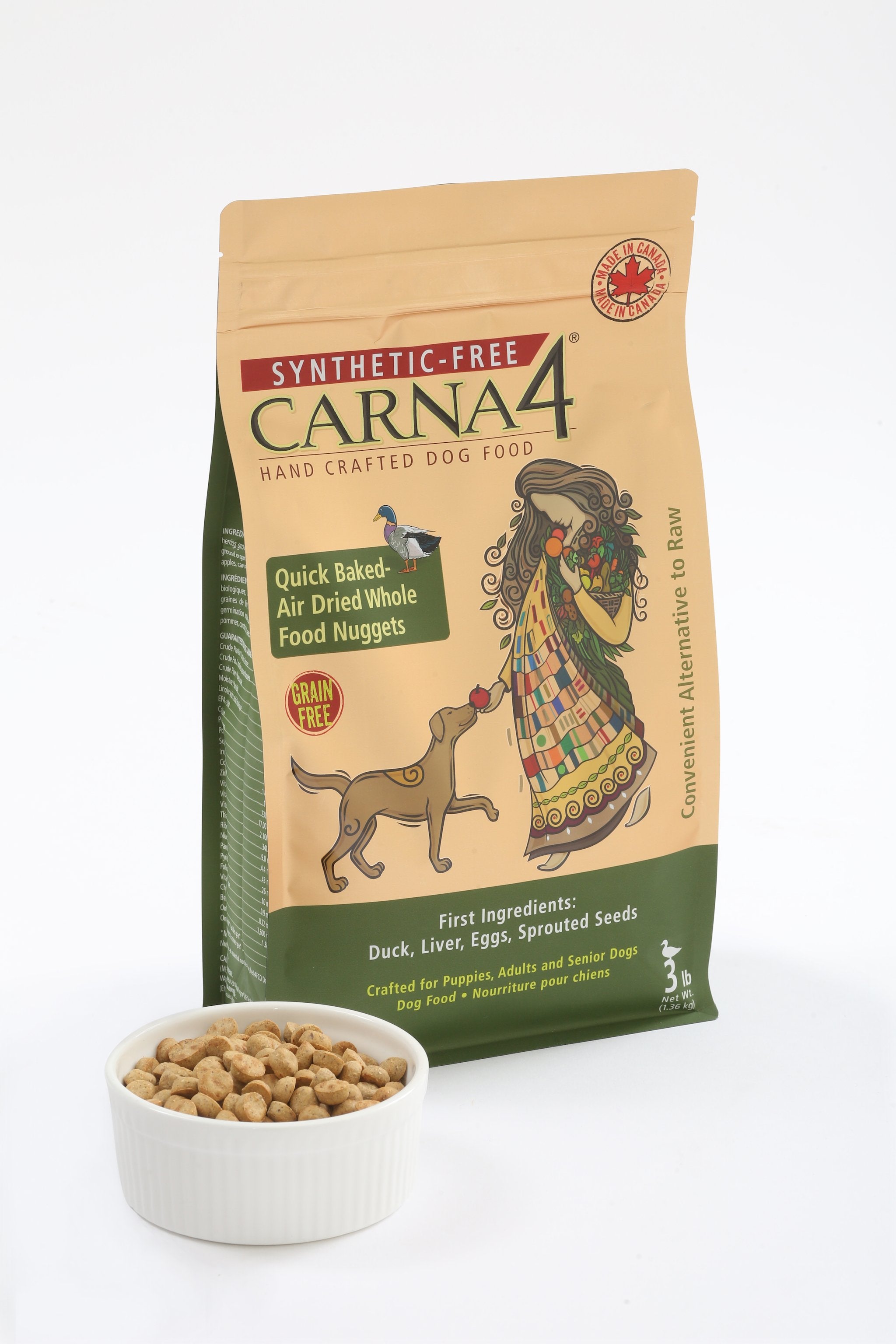 CARNA4 DOG FOOD DUCK 13lb-Four Muddy Paws