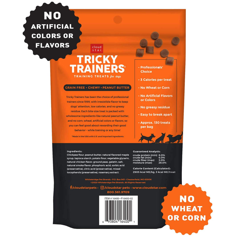 CLOUD STAR TRICKY TRAINER GRAIN FREE CHEWY PEANUT BUTTER 5oz-Four Muddy Paws