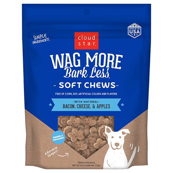CLOUD STAR WAG MORE DOG BAKED BACON/CHEESE/APPLE 3lb-Four Muddy Paws