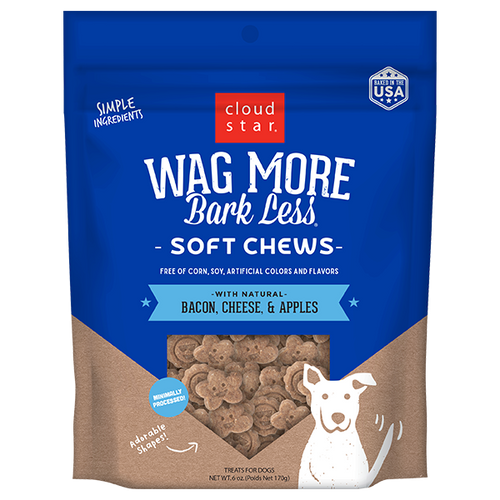 CLOUD STAR WAG MORE DOG BAKED BACON/CHEESE/APPLE 3lb-Four Muddy Paws