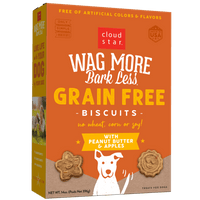 CLOUD STAR WAG MORE DOG GRAIN FREE BAKED TREATS PEANUT BUTTER/APPLE 14oz-Four Muddy Paws