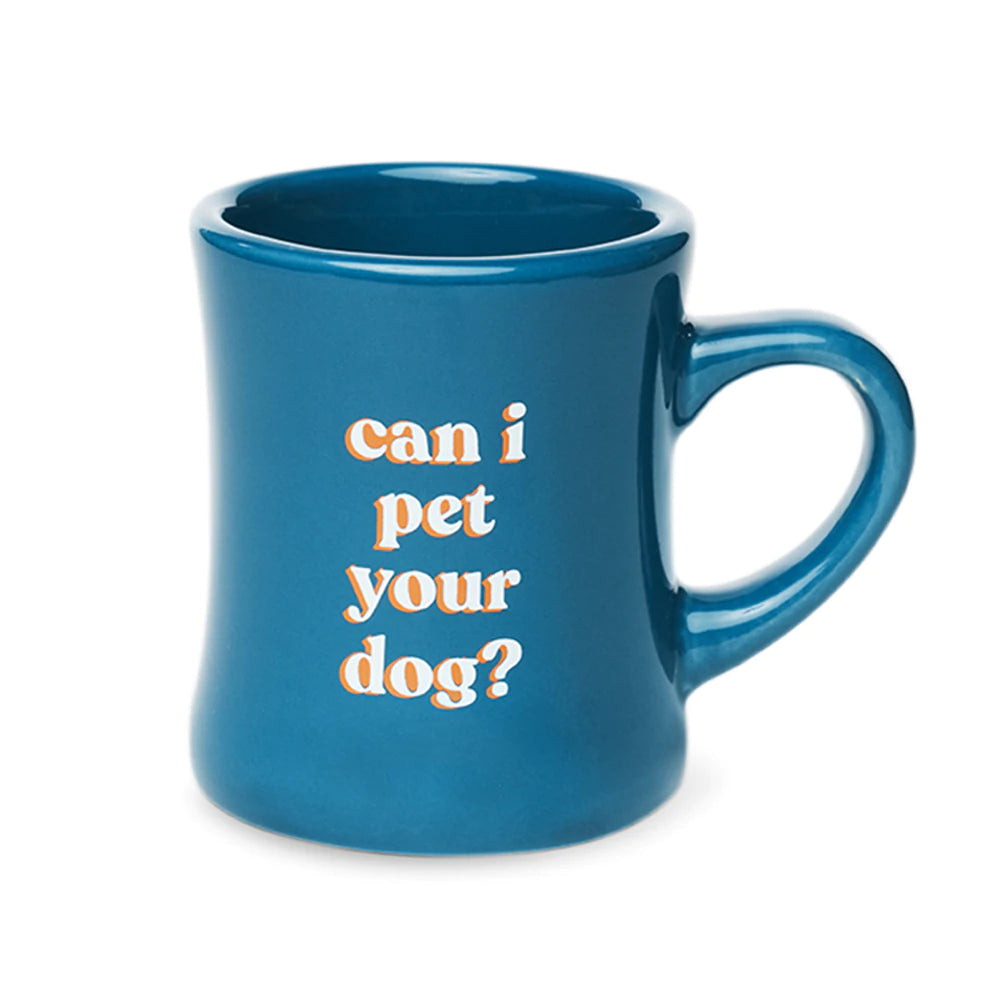 Can I Pet Your Dog? Diner Mug 10oz-Four Muddy Paws