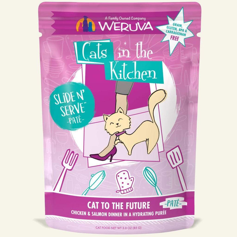 Cats In The Kitchen Slide N Serve Cat To The Future 3oz Pouch-Four Muddy Paws