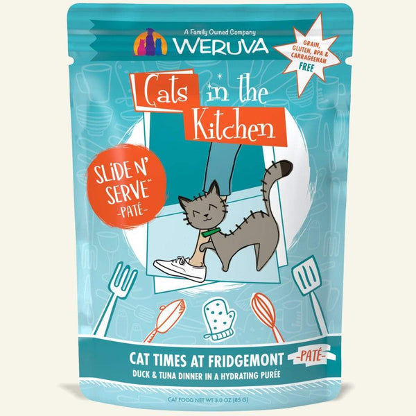 Cats In The Kitchen Slide N Serve Times at Fridgemont 3oz Pouch-Four Muddy Paws