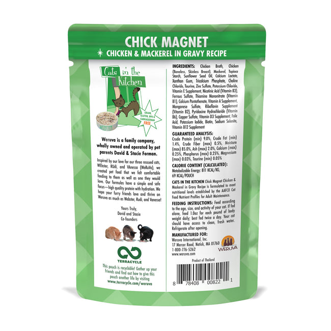 Cats in the Kitchen Pouches Chick Magnet 3oz Pouch-Four Muddy Paws