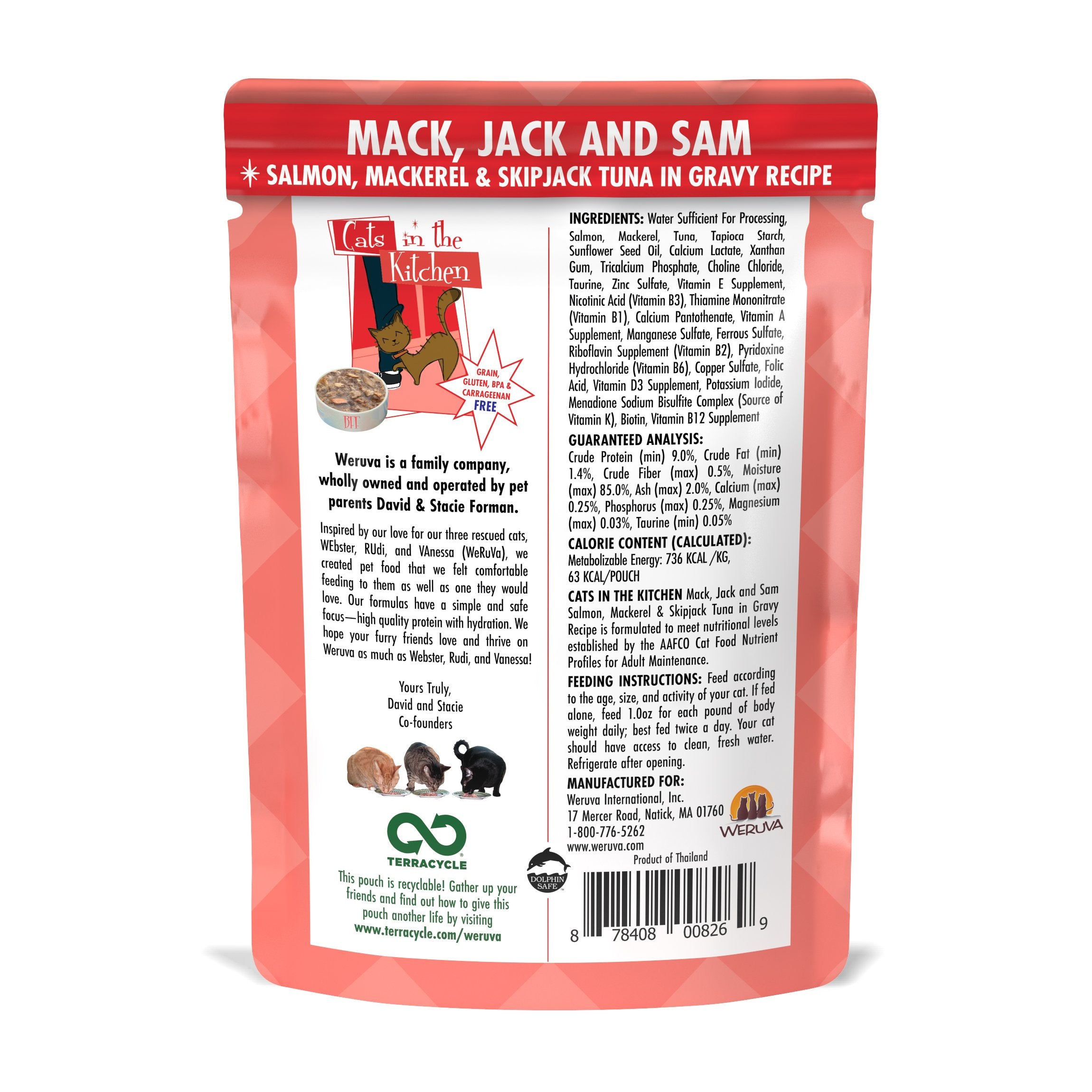 Cats in the Kitchen Pouches Mack, Jack & Sam 3oz Pouch-Four Muddy Paws