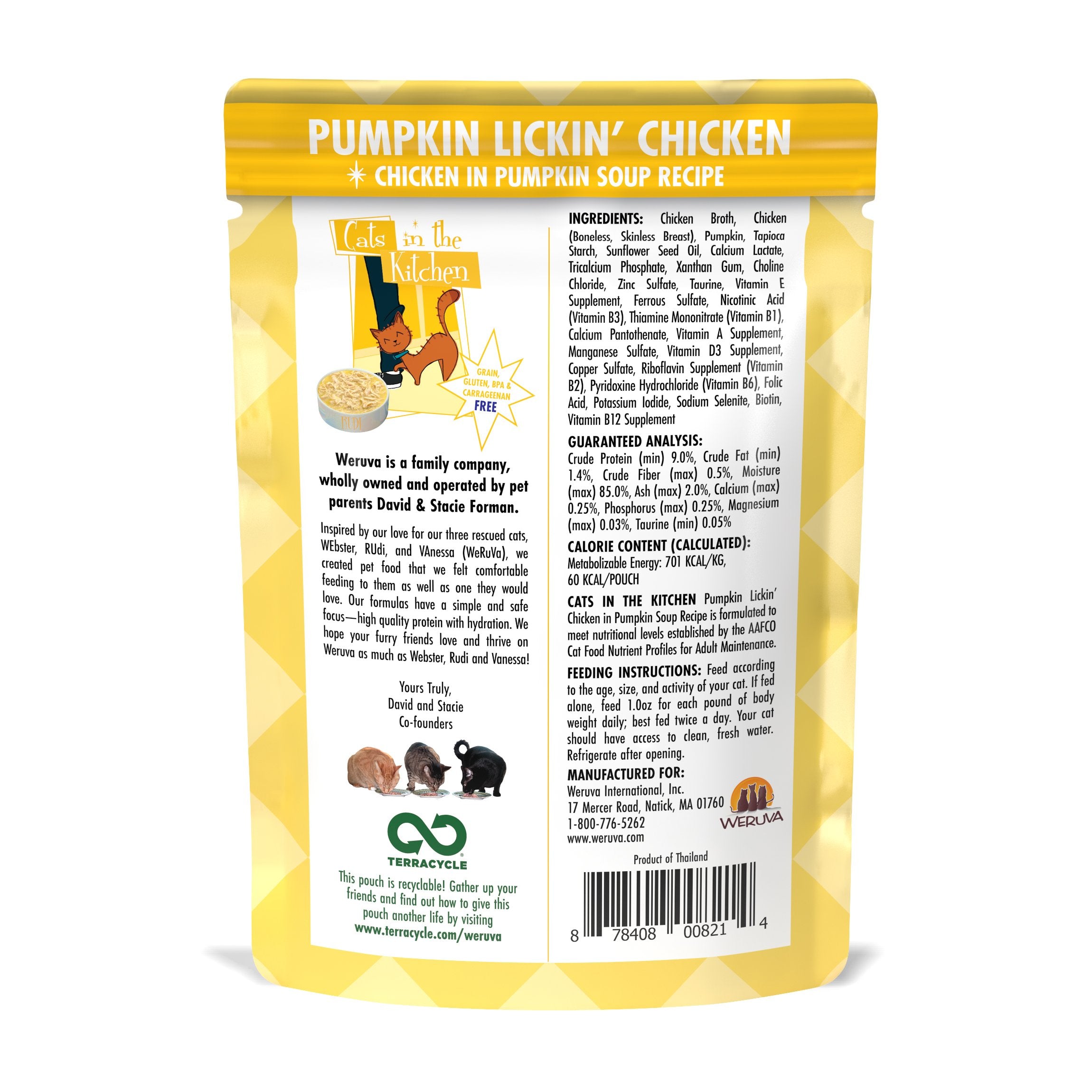 Cats in the Kitchen Pouches Pumpkin Lickin Chicken 3oz Pouch-Four Muddy Paws