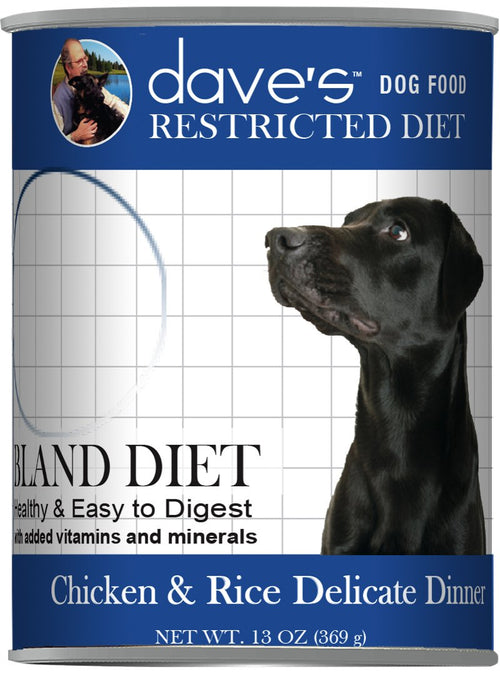 DAVE'S RESTRICTED DIET DOG FOOD CANNED DELICATE CHICKEN 13oz-Four Muddy Paws