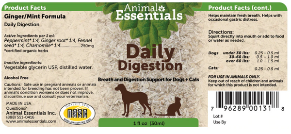 Daily Digestion (Ginger Mint) 1 oz-Four Muddy Paws