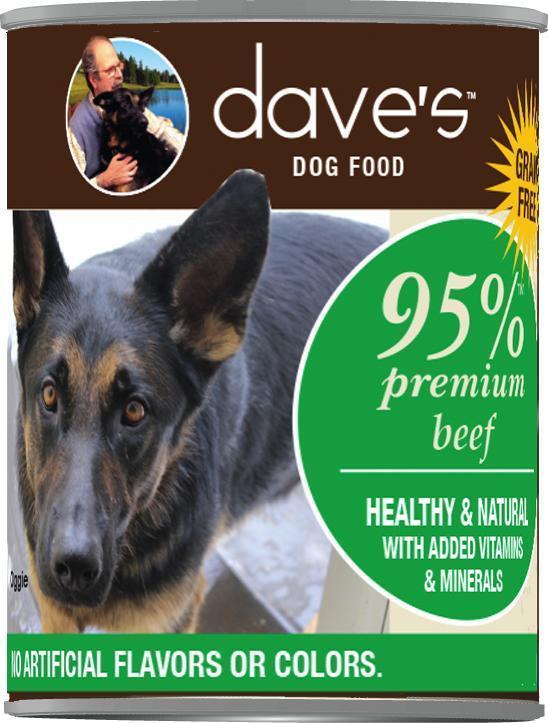 Dave's 95% Meat Can Dog Food Beef 13oz-Four Muddy Paws