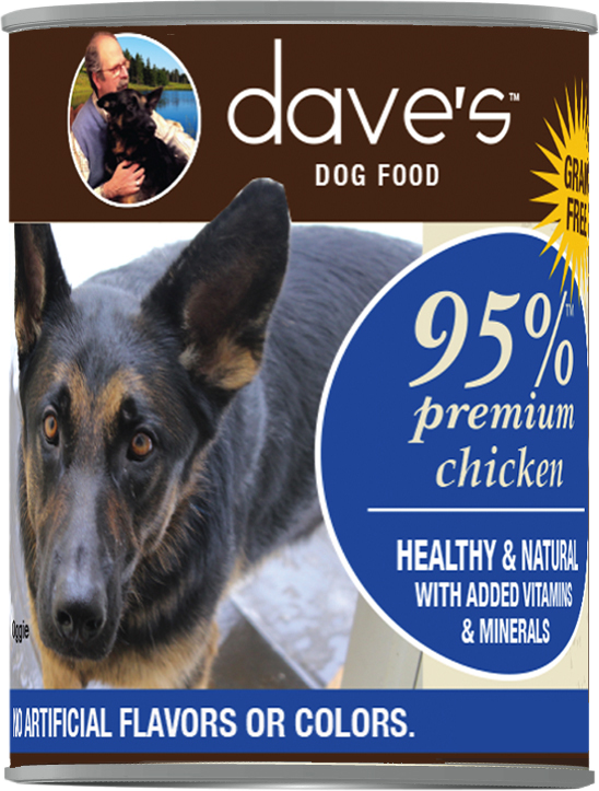 Dave's 95% Meat Can Dog Food Chicken 12.5oz-Four Muddy Paws