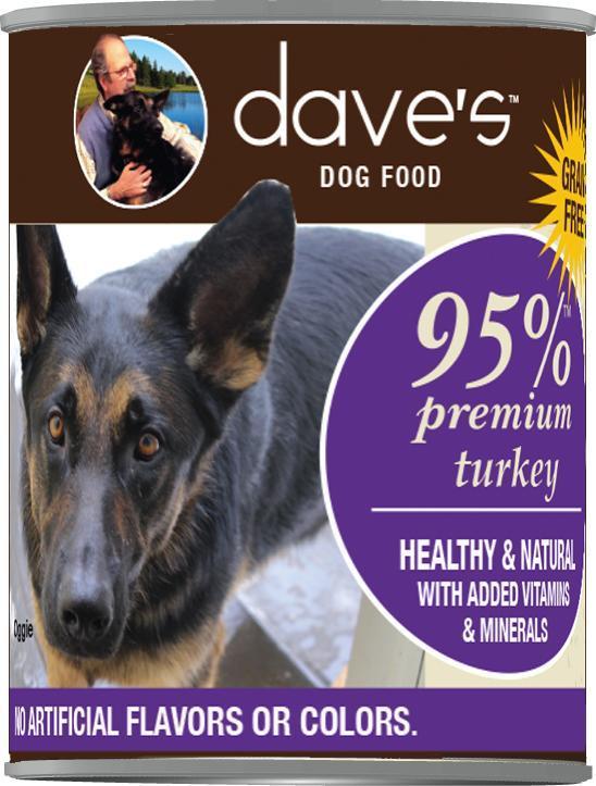 Dave's 95% Meat Can Dog Food Turkey/Turkey Liver 12.5oz-Four Muddy Paws