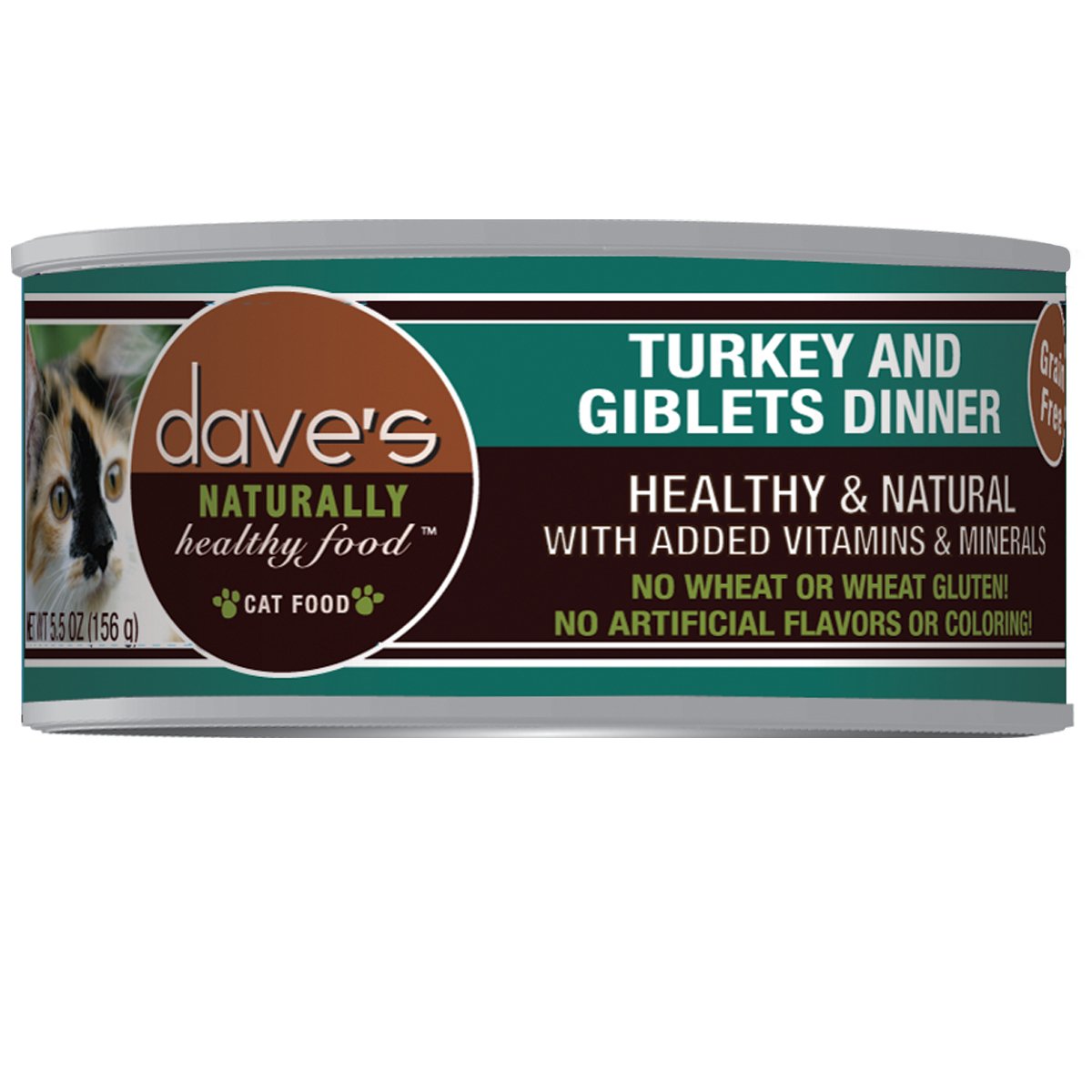 Dave's Grain Free Can Cat Food Turkey/Gibblets 5.5oz-Four Muddy Paws